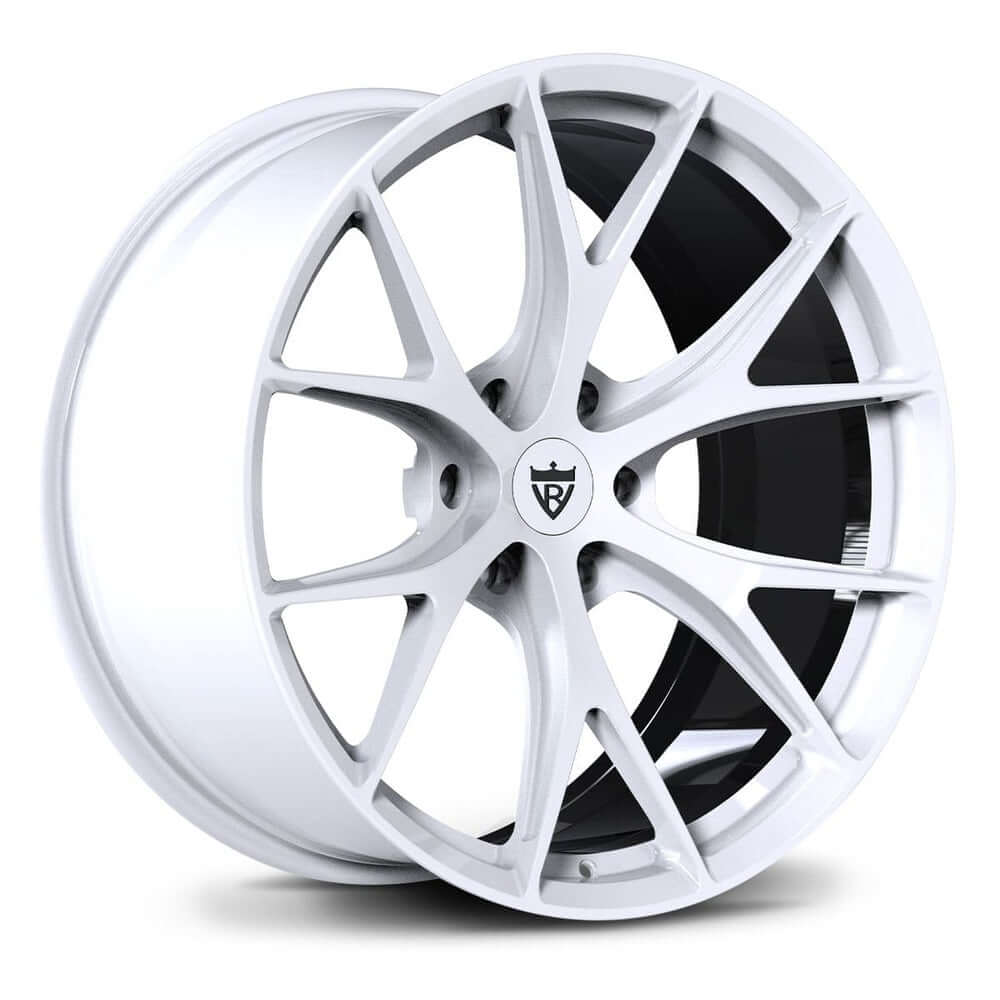 RVRN RV-MR05 forged monoblock wheel in full gloss black and white color for Dodge Ram Truck