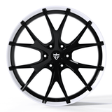 RVRN RV-MR05 forged monoblock wheel in full gloss black and white color for Dodge Ram Truck