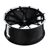 RVRN RV-MR05 forged monoblock wheel in full gloss black and white color for Dodge Ram Truck