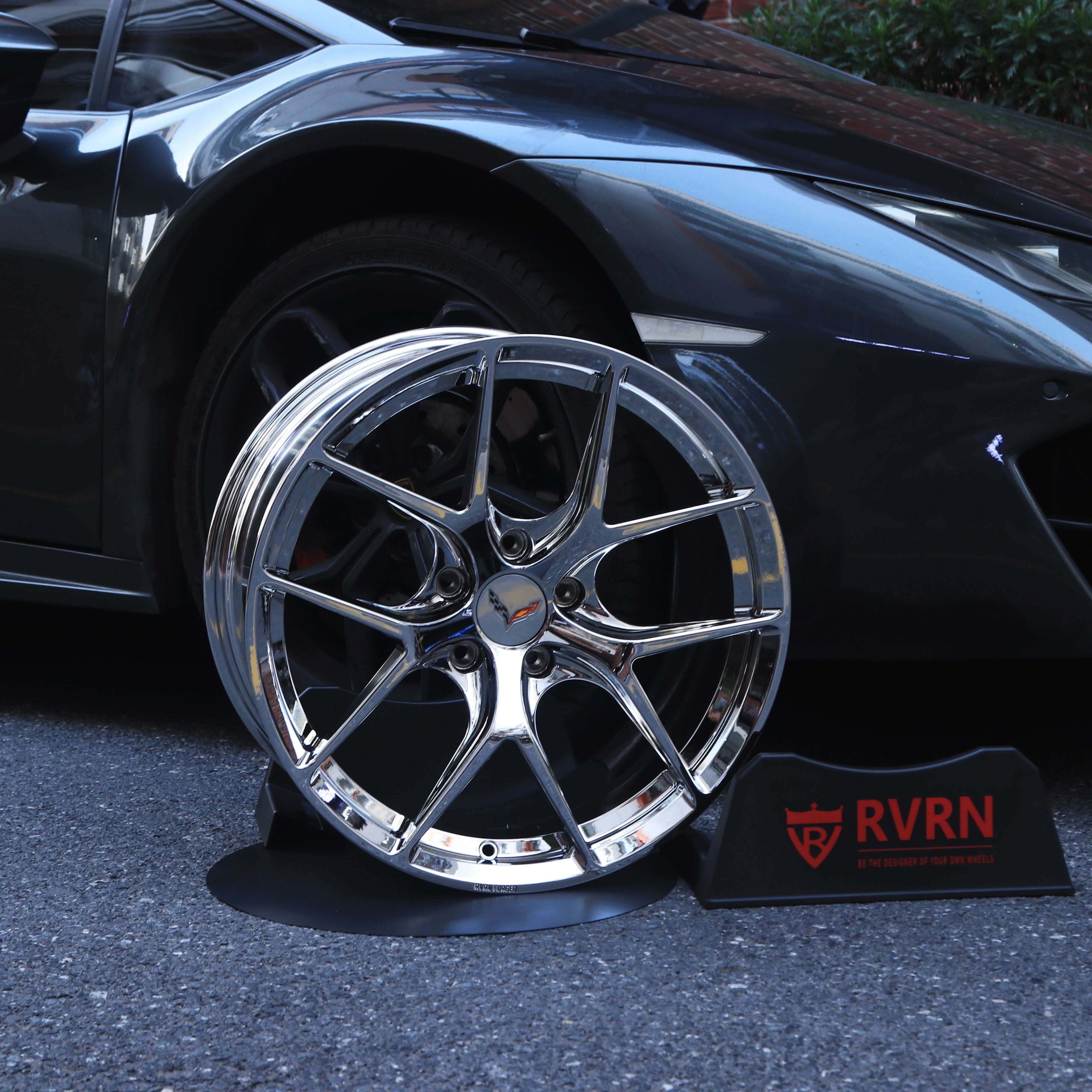 Aftermarket custom forged chrome wheels for Corvette C7 grand sport-RVRN Forged Monoblock Performance Concave Rims Series RV-MR05