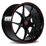 Black RV-MR05 forged monoblock wheel for Mercedes-Benz, featuring Y-spoke design and lightweight construction.