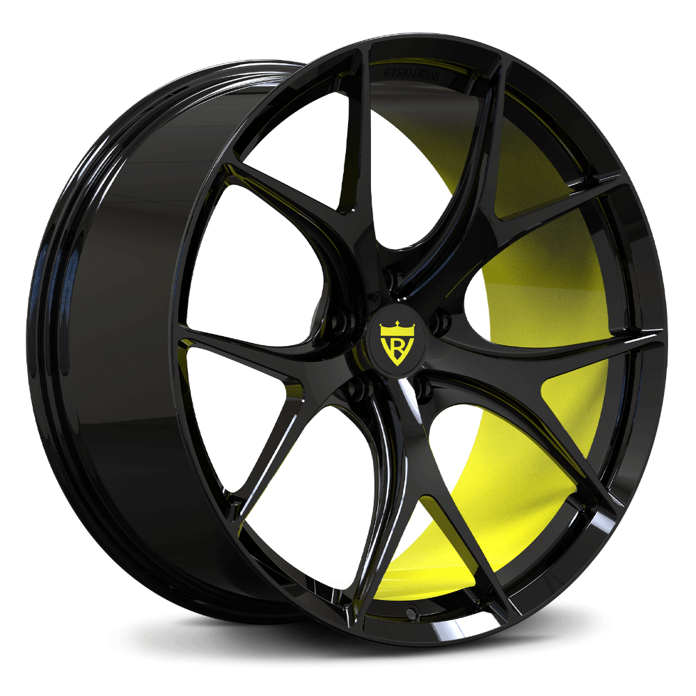 Corvette Accelerate Yellow and Black Custom Forged RV-MR05 Wheels | Deep Concave Corvette Rims by RVRN-Forged Monoblock Wheels Series