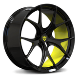 Corvette Accelerate Yellow and Black Custom Forged RV-MR05 Wheels | Deep Concave Corvette Rims by RVRN-Forged Monoblock Wheels Series