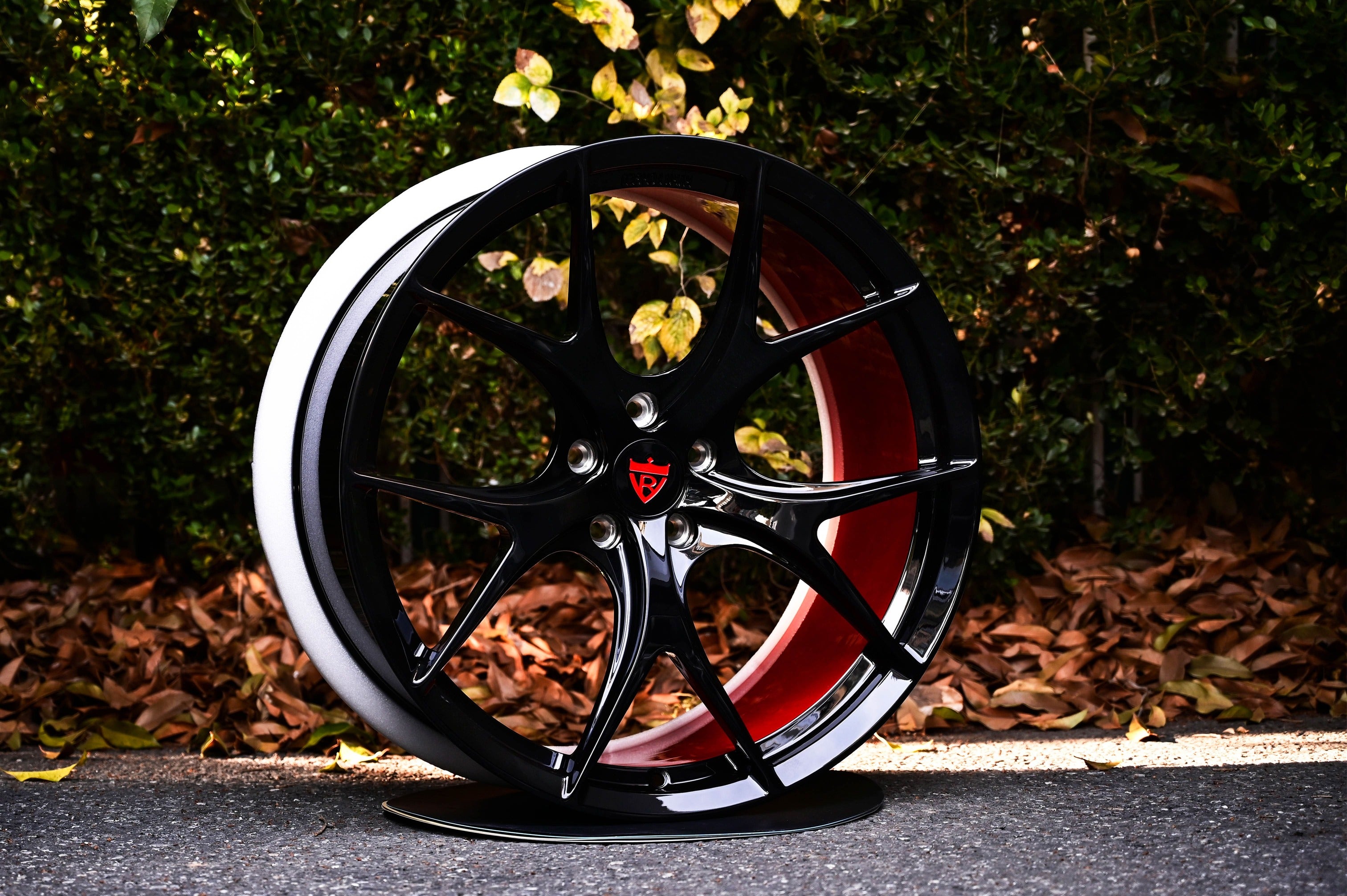 Camaro Aftermarket Rims-Custom Performance Forged Concave Wheels- Red and Black
