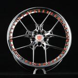 2020 Ford Shelby GT500 Custom wheels-chrome and orange forged monoblock 21inch staggered rims-RVRN Forged RV-MR08 Series