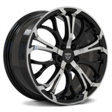 Custom forged RV-MR09 wheel in black with polished accents, perfect for Corvette C8 aftermarket wheels.
