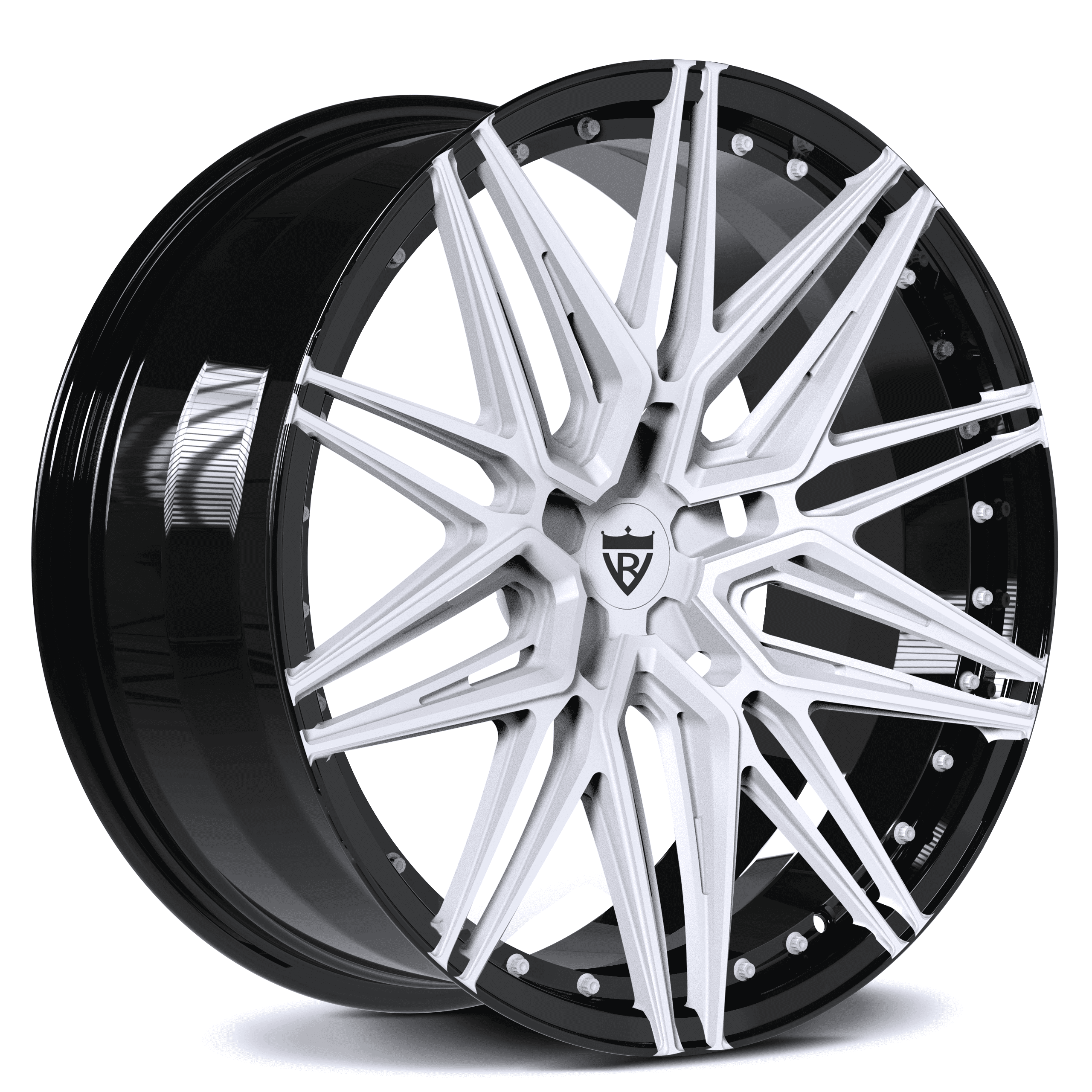 Black and white 20inch staggered fitment for 2021 Ford Shelby GT500-custom forged monoblock rims