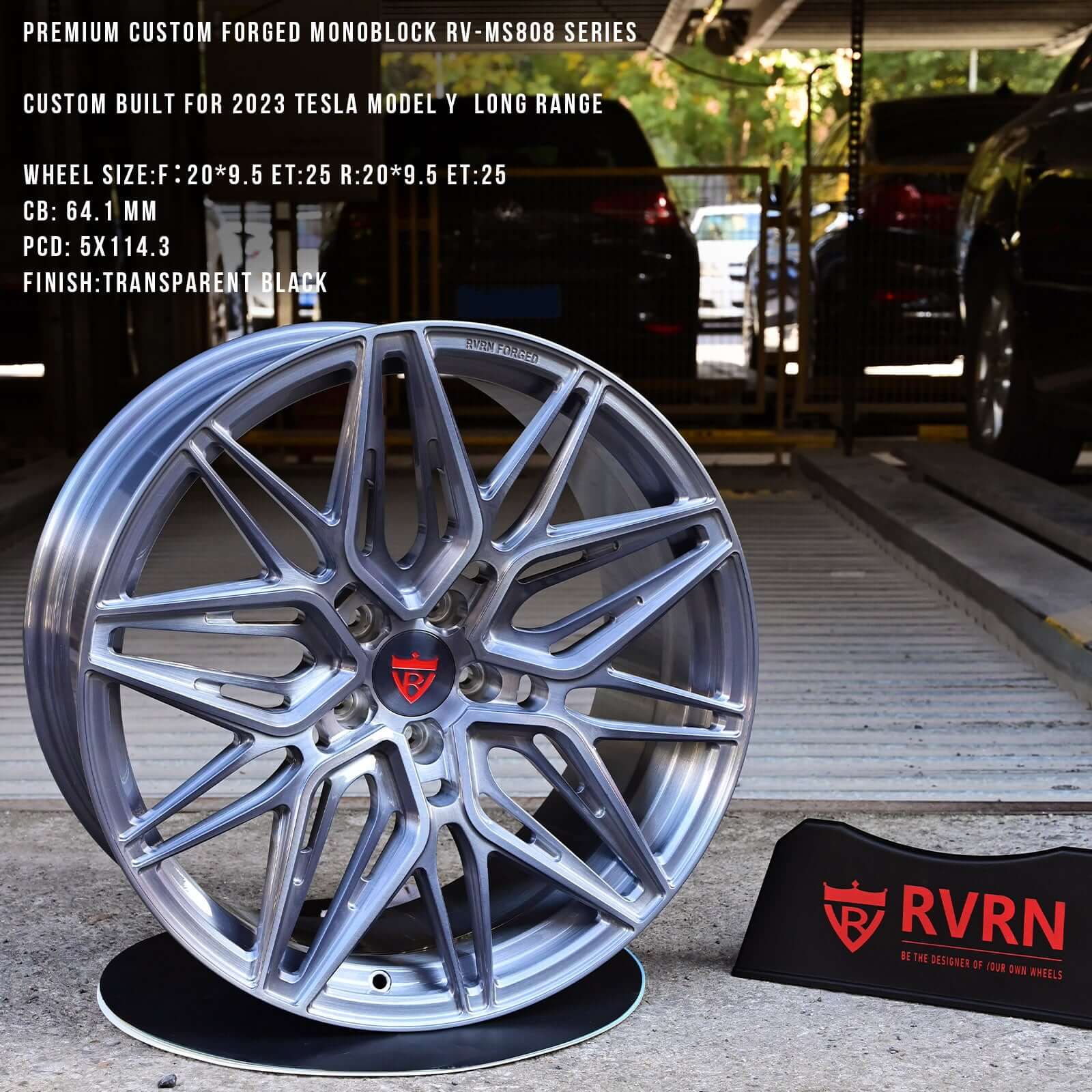 CUSTOM 1 PIECE FORGED WHITE TESLA WHEELS: RV-MS808