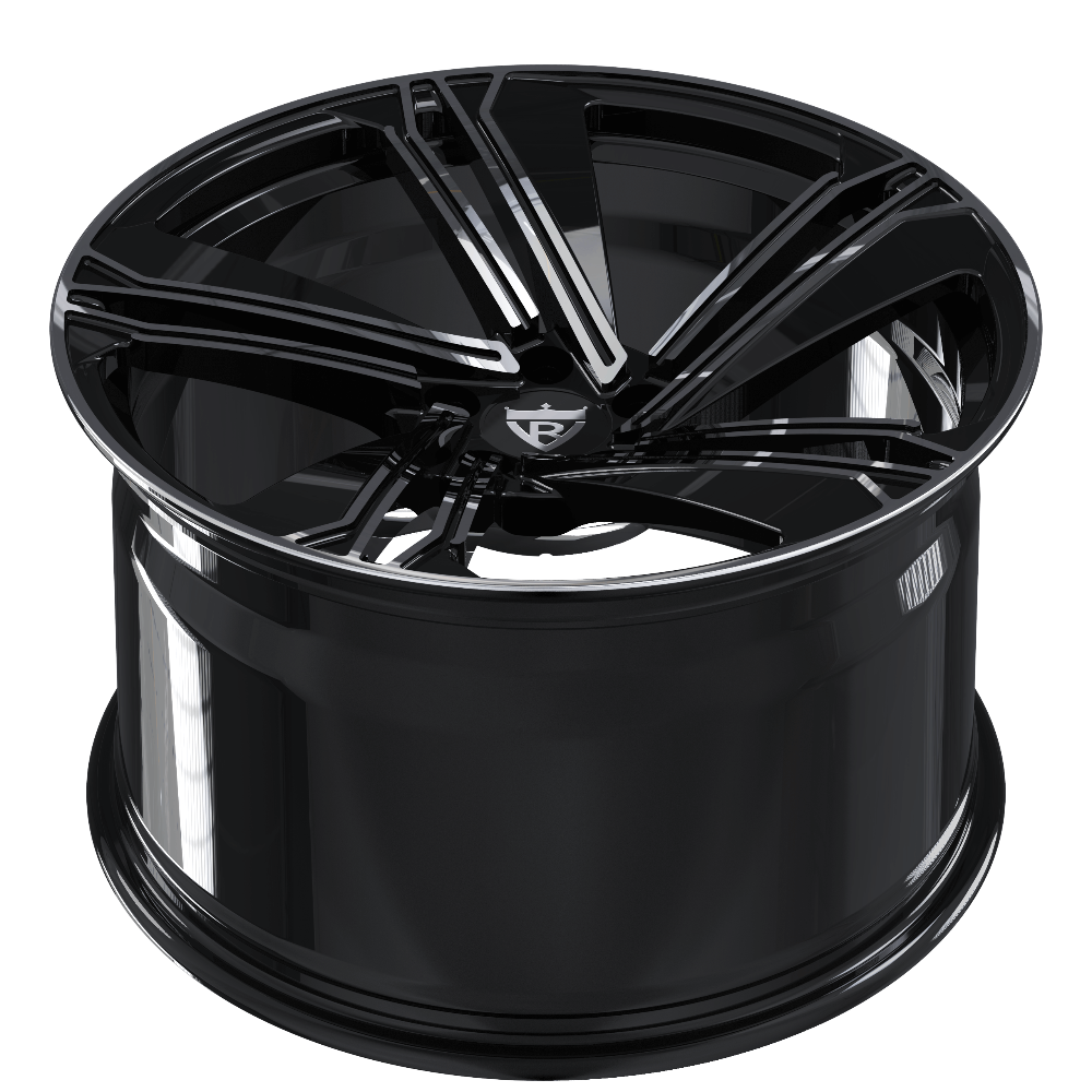 Audi Wheels-R8 custom 1-piece black and silver concave rims