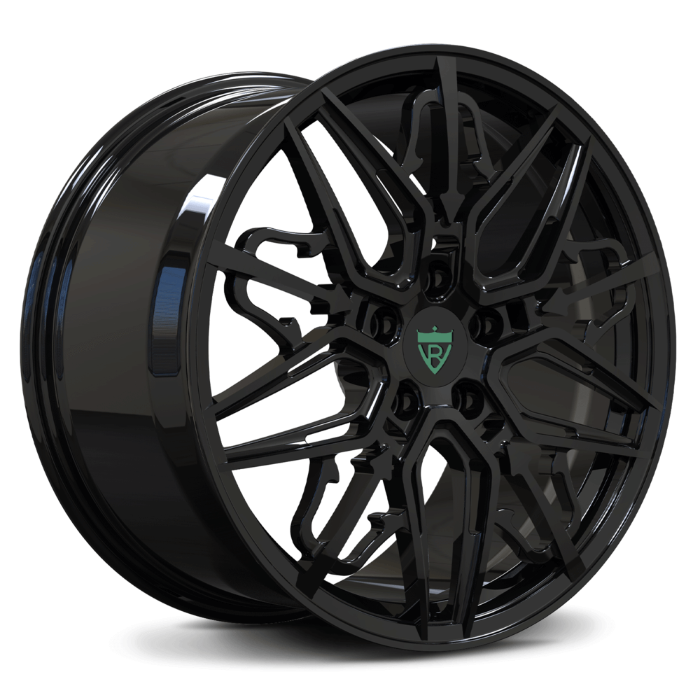 Custom forged RM-01M monoblock wheel in sleek black finish, ideal for Corvette and luxury vehicles.