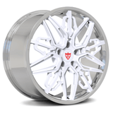 Custom forged monoblock RM-01M wheel in white finish, ideal for Corvette forged wheels and chrome rims.