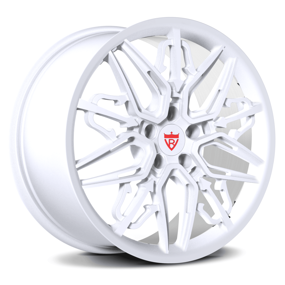 Custom forged monoblock wheel RM-01M in white finish, designed for Corvette applications and compatible with OEM TPMS.