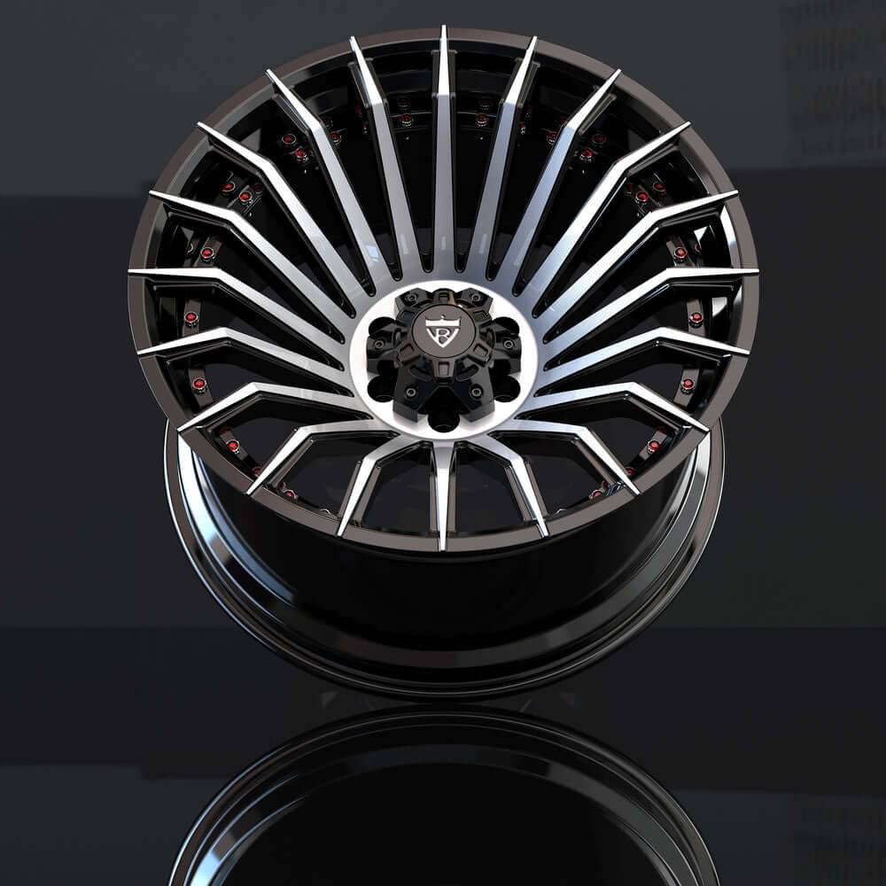 Custom forged monoblock wheel RT-02 with super concave design and sleek finish for trucks and pickups, crafted from 6061-T6 aluminum.