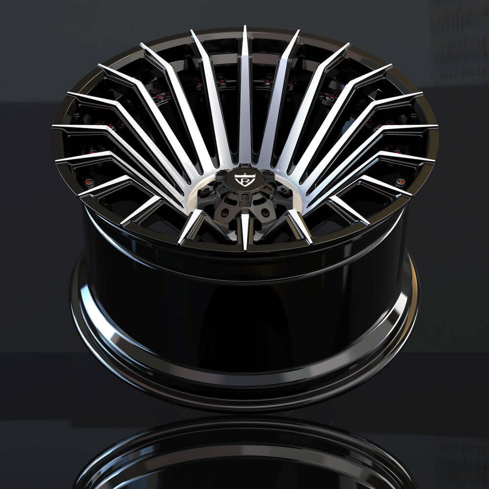 Custom forged super concave truck wheel RT-02, 20-inch rim design, aerospace-grade aluminum alloy with max concavity.