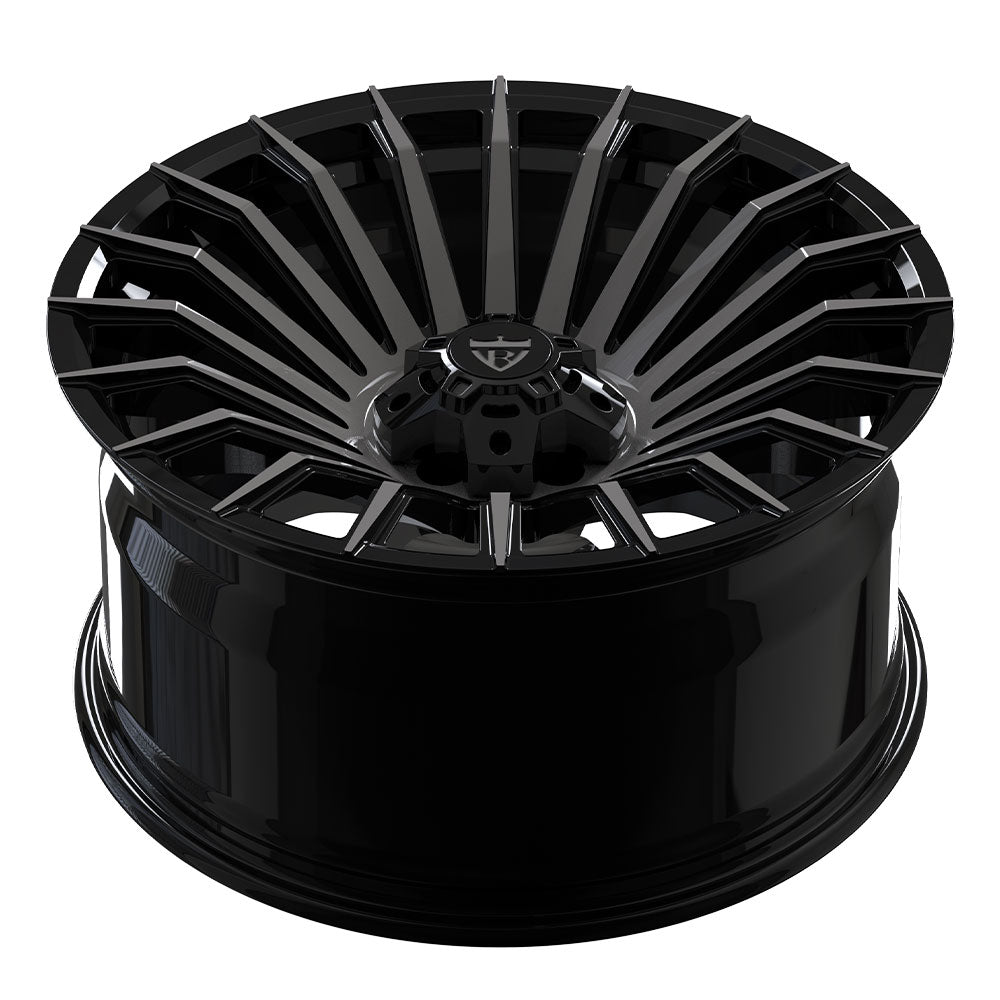 Custom forged super deep concave black wheels designed for Land Rover Defender 110, featuring intricate design and exceptional performance.