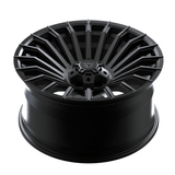 Custom forged super deep concave black wheel, ideal for Land Rover Defender 110 and other vehicles.