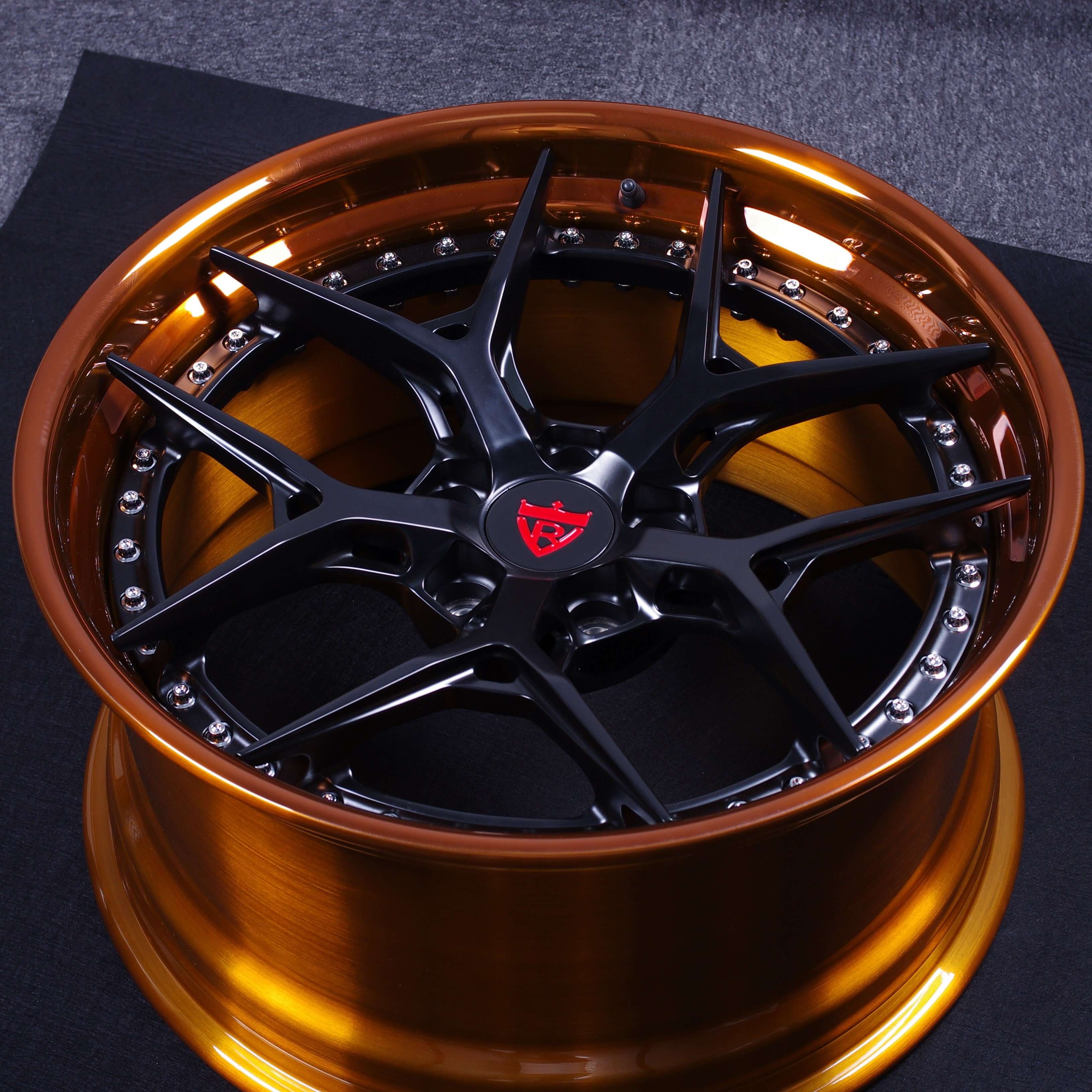 Chevy Camaro Aftermarket Rims-Custom Forged 2-Piece Wheels-RV-DR08D-Black Copper