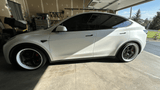 Tesla Model Y Wheels- deep dish 5 spoke black and white custom forged rims-RVRN RV-DF93 5 LUG SERIES-21inch staggered setup