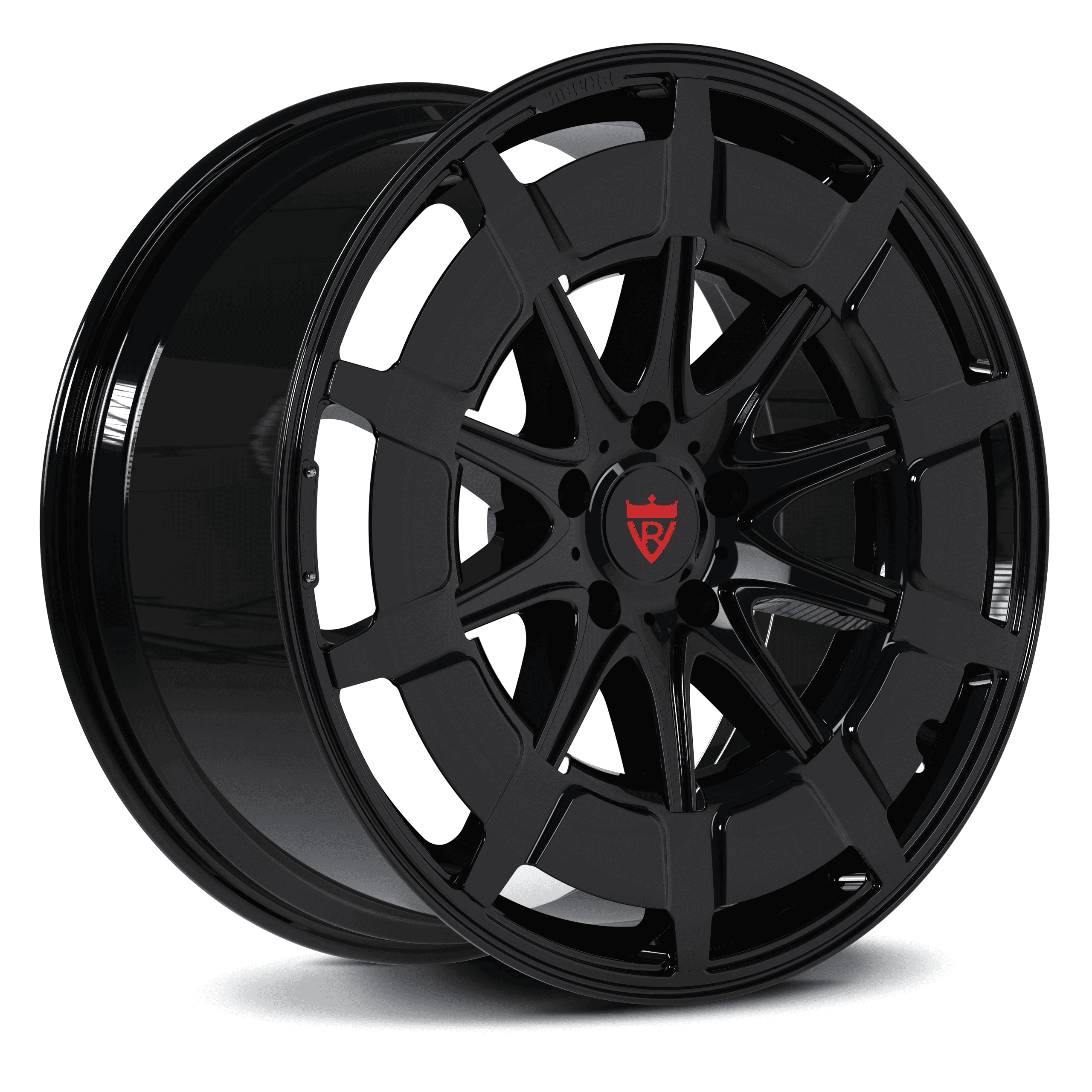 Custom forged 1-piece black RV-MB01 wheels in 17-26 inch sizes for Dodge Dakota R/T, machined from aerospace-grade 6061-T6 aluminum alloy