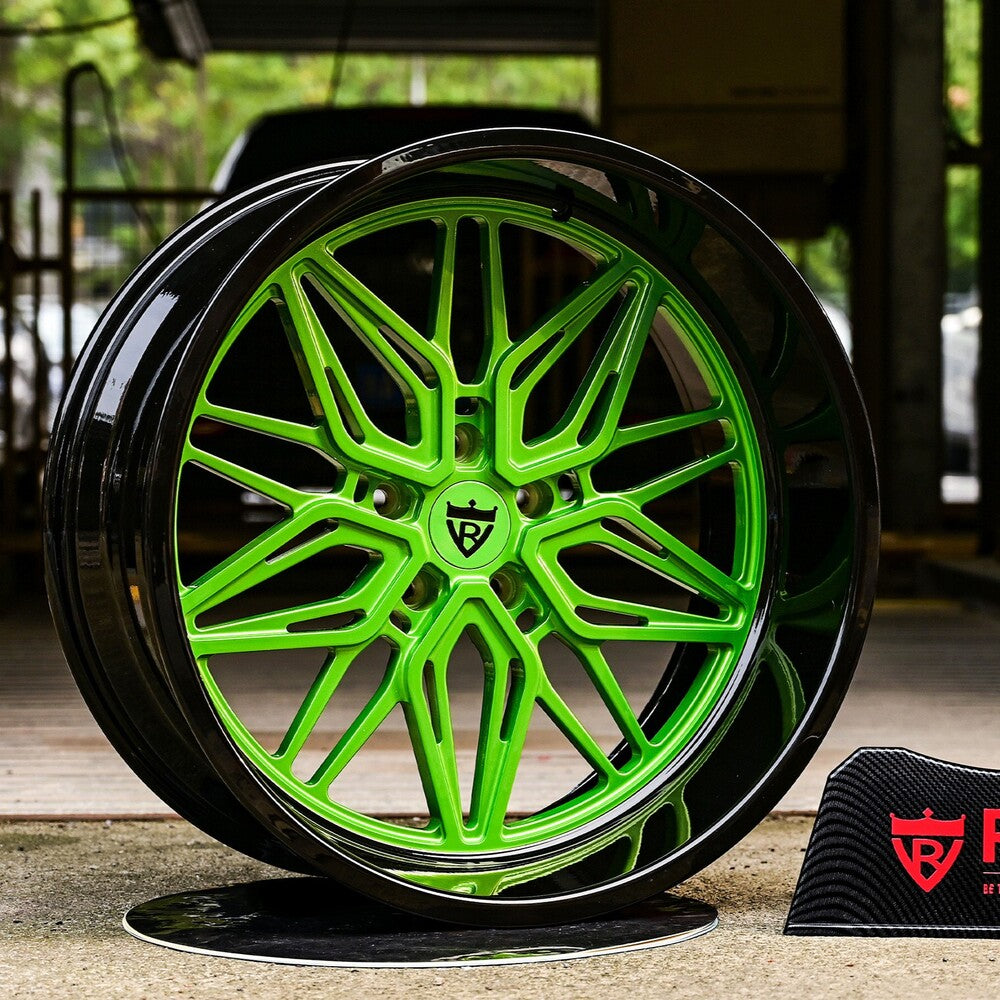 Design your own green Jeep Wrangler wheels with the RV-T081 deep dish style, 22inch size