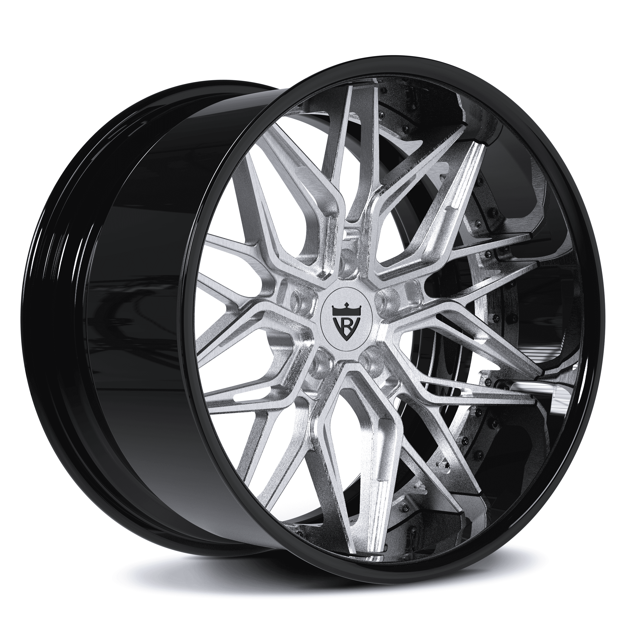 Custom deep dish wheels for BMW M3, M4, M8-polish and black color-BMW M performance aftermarket rims