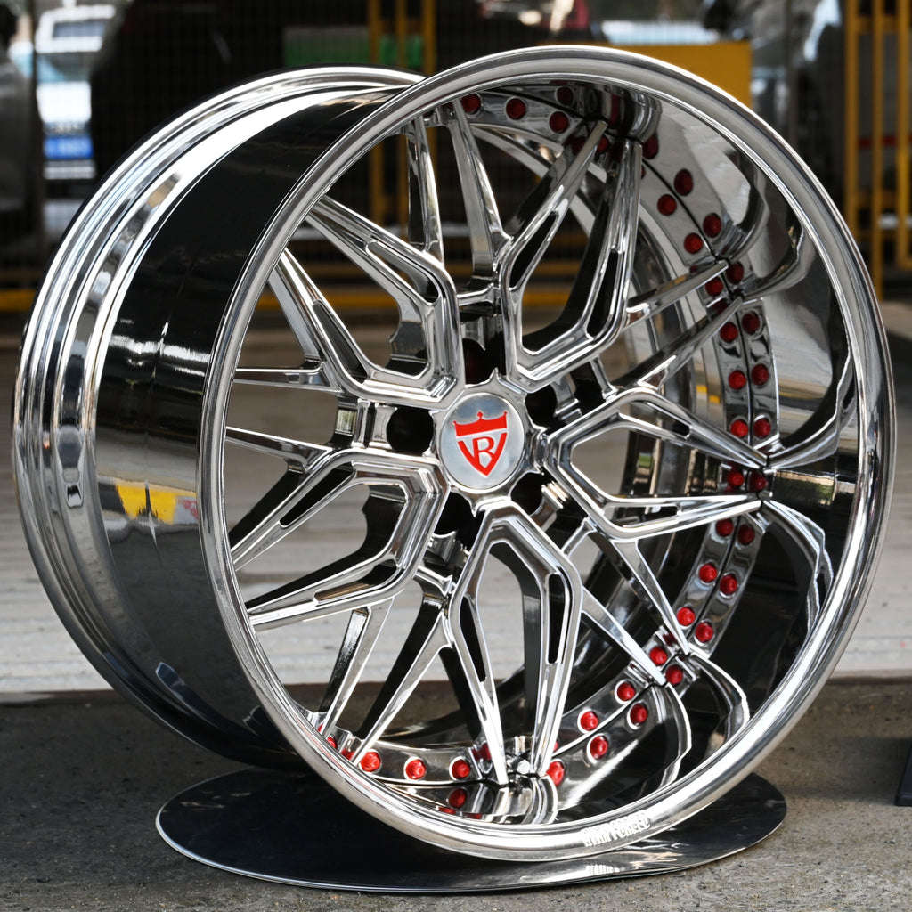 1973 Camaro Custom Chrome Finish and Red Screw 2PC RVRN Forged RV-T081 Series