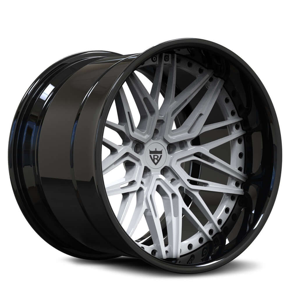 White and black deep lip challenger rims-RVRN custom forged 2-piece wheels RV-T081 series