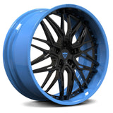 T081-Chevrolet Corvette C1-C8 Wheels&Rims-Deep dish custom forged aftermarket blue and black rims