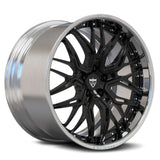 T081-Chevrolet Corvette C1-C8 Wheels&Rims-Deep dish custom forged aftermarket-black and chrome rims