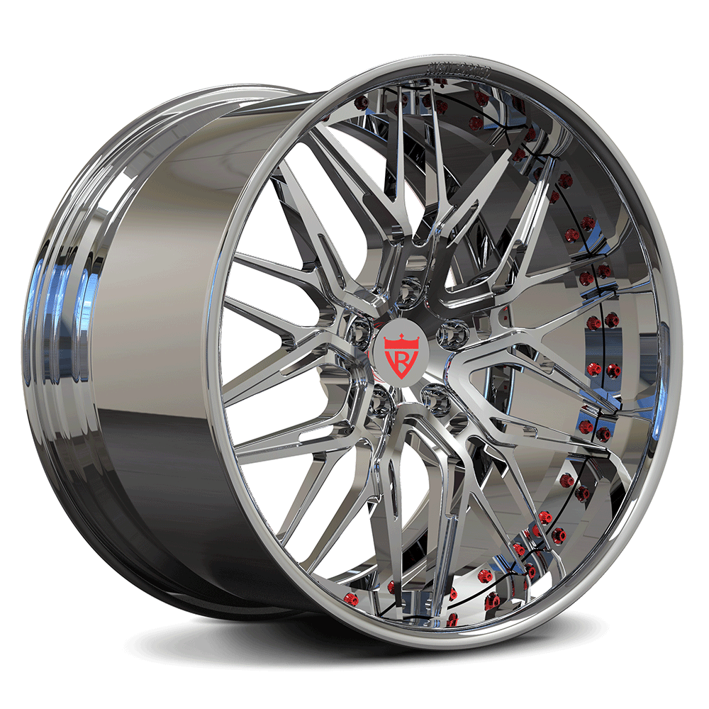 Chrome deep dish rims for your Corvette C1-C8, best forged performance wheels, custom forged 2-piece wheels series