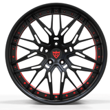Red and black custom corvette c8 z06 deep dish wheels ,RVRN RV-T081 custom forged 2-piece rims series