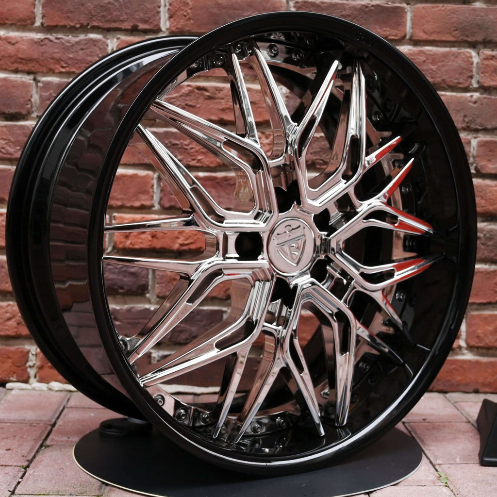 2022 Ford Mustang March 1 Custom Forged Chrome Wheels: RV-T081 Series - Best Rims for mustang