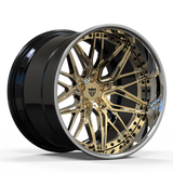 Gold 3-piece forged deep dish wheel RV-T081