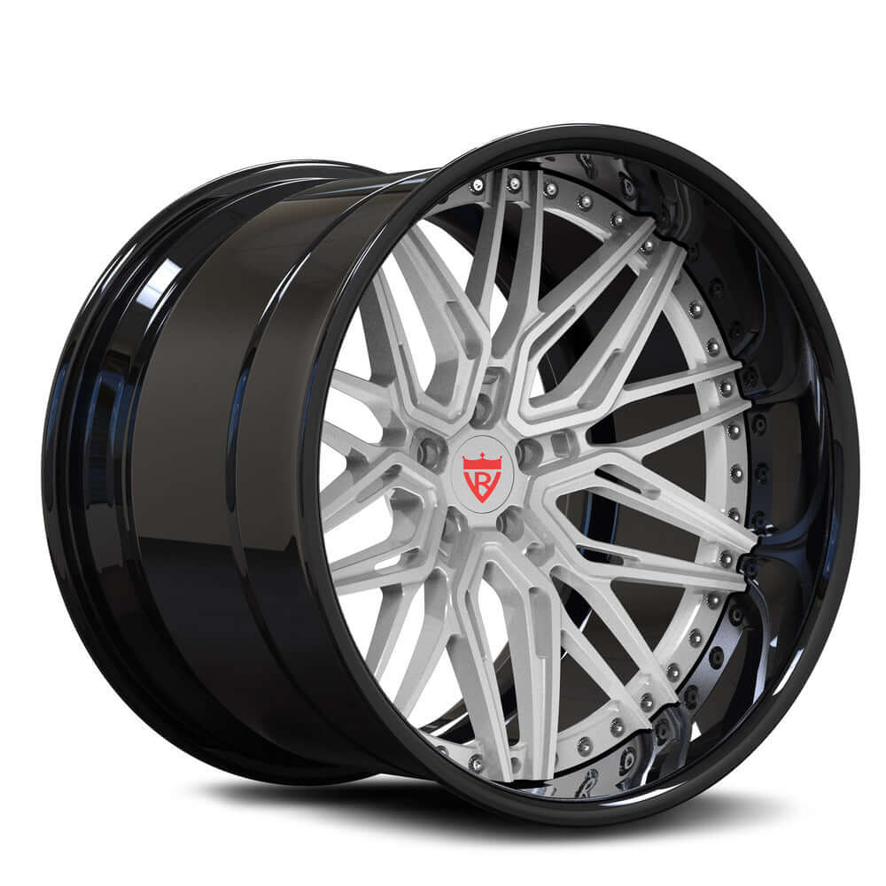 Silver and Black custom deep dish rims for challenger hellcat, custom size, finish available.