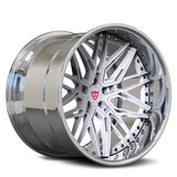 Custom white and chrome 2-piece forged wheel RV-T081 – deep dish design render