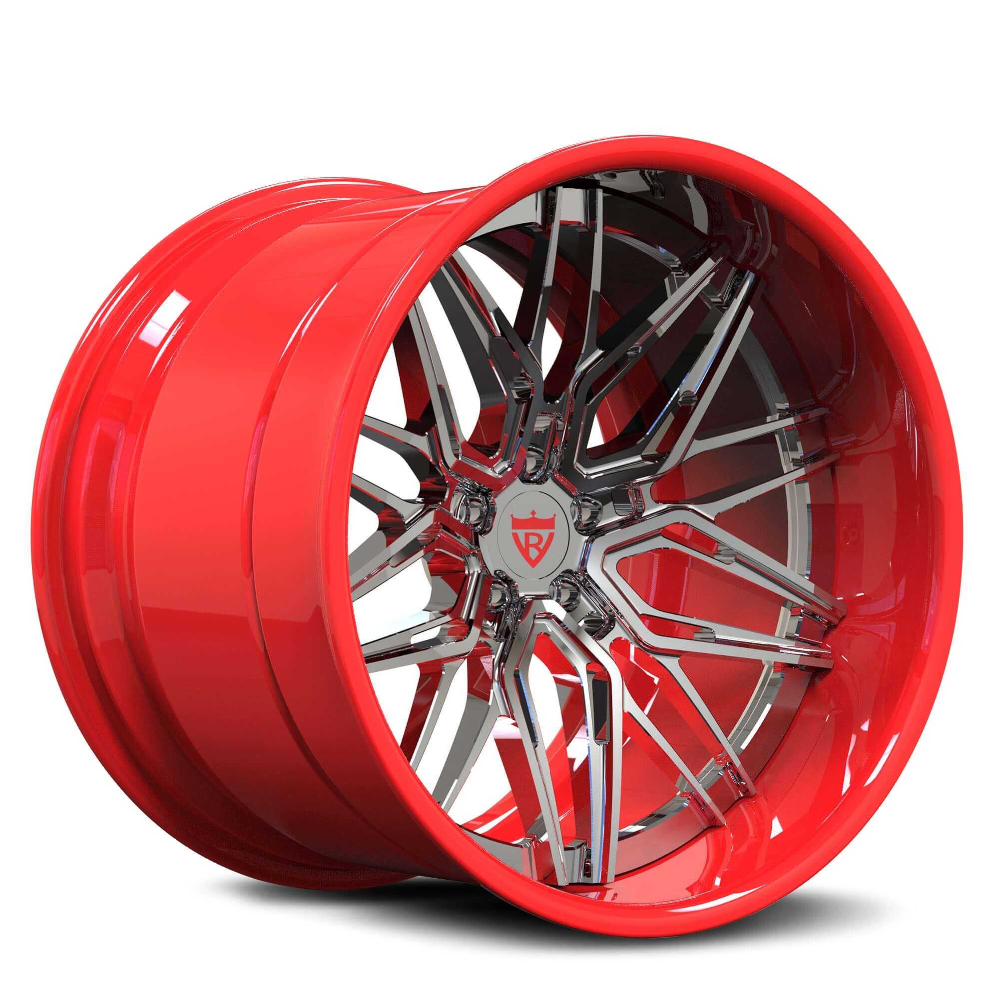 Red Black Rims-Custom Deep Dish Forged 2-piece Wheels-T081 Series-RVRN Forged