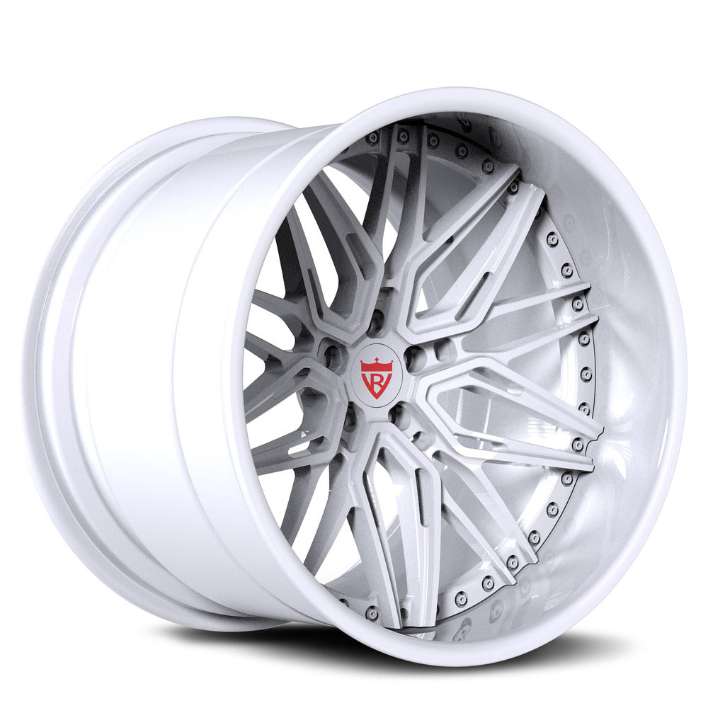 Gloss white deep dish forged wheels RV-T081 – clean minimalist render
