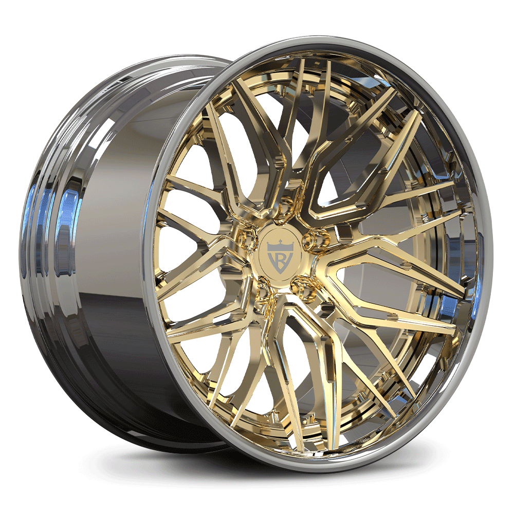 RVRN RV-C081 Custom Forged 2-Piece Wheels for BMW M6 - Super Deep Concave Design in Chrome and Gold Color