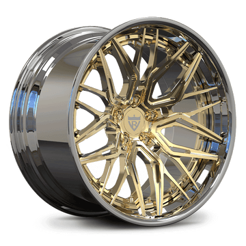 RVRN RV-C081 Custom Forged 2-Piece Wheels for BMW M6 - Super Deep Concave Design in Chrome and Gold Color