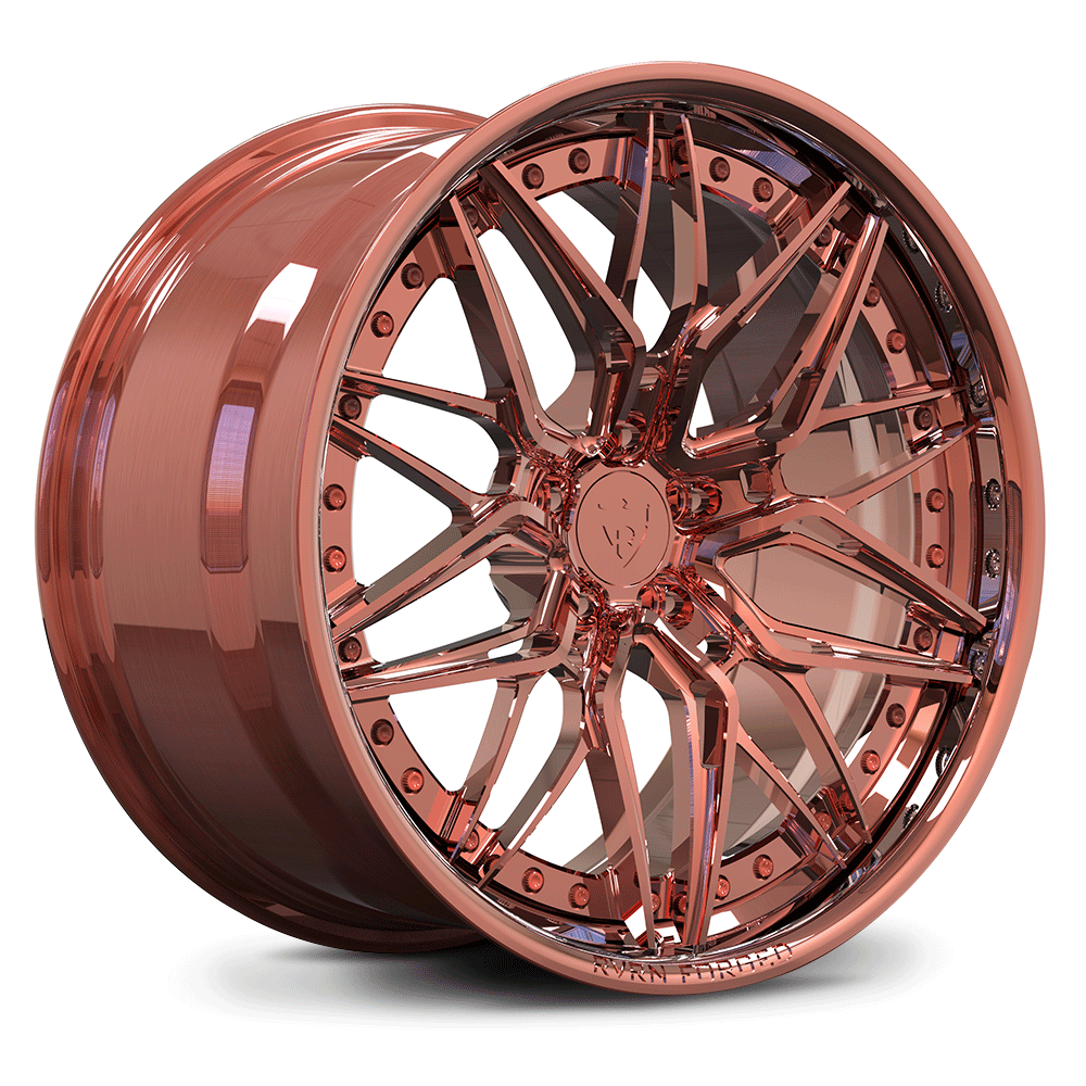 Custom forged rose gold wheel for Toyota Supra A90, featuring sleek design and high-quality aluminum construction.