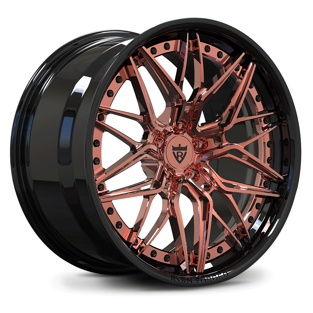 Custom forged 2-piece rose gold wheels for Toyota Supra, featuring a sleek design and aerospace-grade aluminum, perfect for performance.