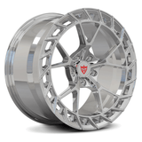 "Custom forged monoblock wheel for Corvette C8, showcasing intricate design and high-quality aerospace-grade aluminum."