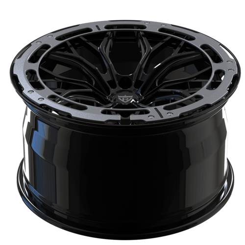 Custom Forged Monoblock Wheels RV-DC09 in blue for Corvette C8, aerospace-grade aluminum, OEM TPMS compatible.