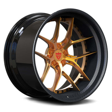 BMW M4/M3 Custom Forged Wheels-2-Piece Concave & Deep Dish Bronze and Carbon Fiber Rims
