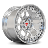 Custom forged deep concave wheel for Ford Mustang GT, showcasing sleek chrome finish and unique design.