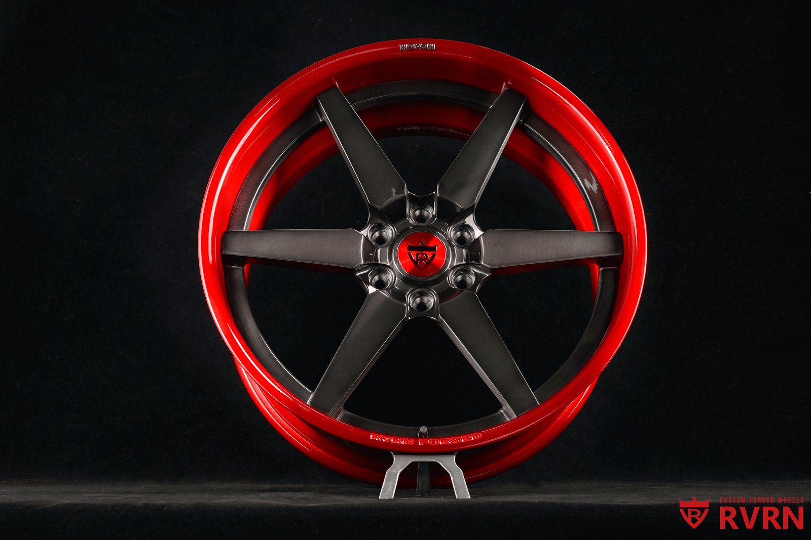 2018 Ford F150 custom wheels with red & black design, featuring 6 spokes and aluminum deep dish style.