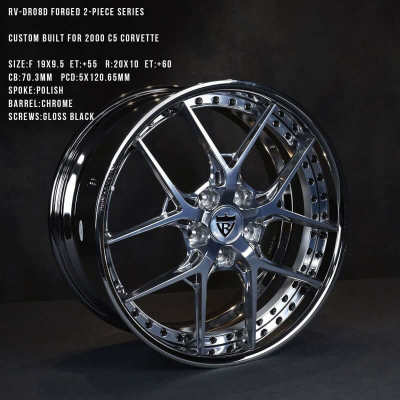 C5 Corvette custom chrome wheel – polished spoke and high-gloss barrel finish