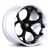 Custom 2 piece forged wheel RV-DS016 in black and white, ideal for Corvette C8 aftermarket rims.