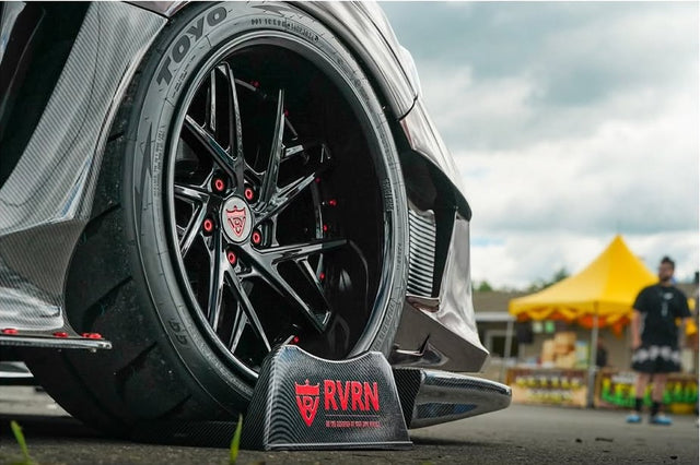 2017 Subaru WRX STI sitting on a set of super deep dish 19inch JDM custom wheels RV-DS74