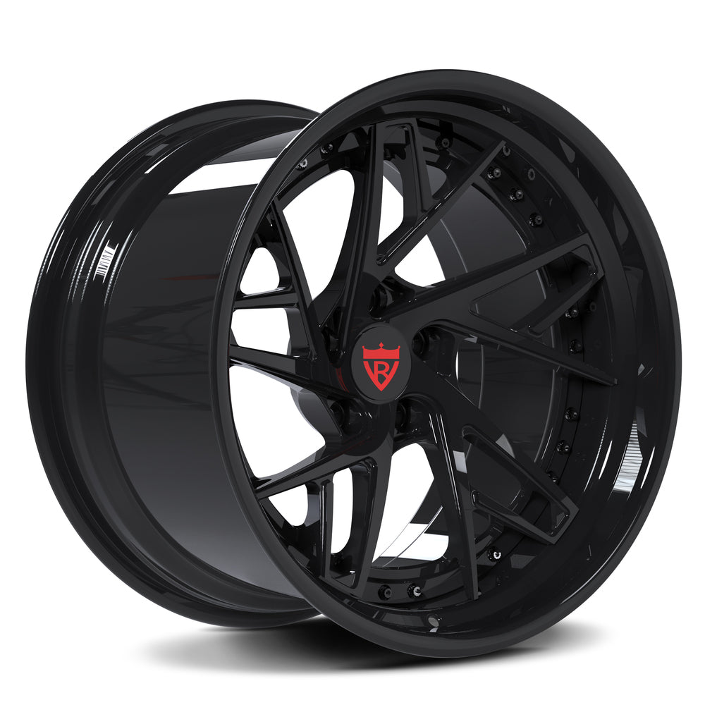 Custom 2-piece forged wheels RV-DS74 in deep concave design for Pontiac Trans Am and Firebird.